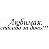 Наклейка "Спасибо за дочь!" вырезанная,(12х70 см) белая 07151